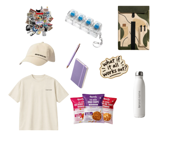 Premium corporate goodies plan with laptop sleeve, bottle, clothing and stationery